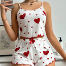 Women’s 2PCS Heart Print Pajama Set