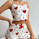 Women’s 2PCS Heart Print Pajama Set