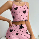 Women’s 2PCS Heart Print Pajama Set