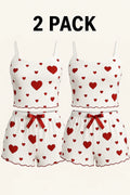 Women’s 2PCS Heart Print Pajama Set