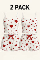 Women’s 2PCS Heart Print Pajama Set