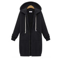 2024 Women's Autumn Winter ThickenHoodies Parkas Loose Hooded Jackets Zipper Pocket Maxi Size Sweatshirt Sports Dresses Outwear