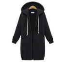 2024 Women's Autumn Winter ThickenHoodies Parkas Loose Hooded Jackets Zipper Pocket Maxi Size Sweatshirt Sports Dresses Outwear